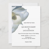 Invitation Magnolia Blanc Élégant Mariage Noir et Blanc (Devant)
