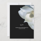 Invitation Magnolia Blanc Élégant Mariage Noir et Blanc (Dos)