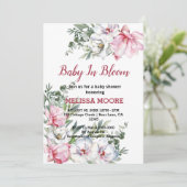 Invitation Magnolia blanc rose bébé en fleur (Debout devant)