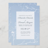 Invitation Magnolia bleu (Devant / Derrière)