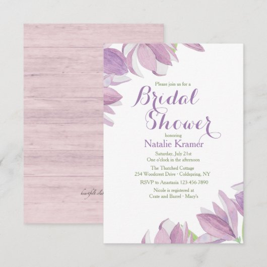 Invitation Magnolia Blossoms (Devant / Derrière)