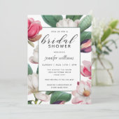 Invitation Magnolia Blossoms Boho Fête des mariées Florale (Debout devant)