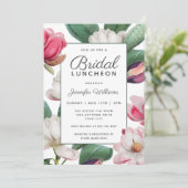 Invitation Magnolia Blossoms Boho Floral Bridal Luncheon (Debout devant)