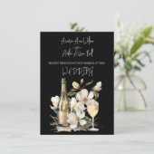 Invitation Magnolia Champagne et lunettes Texte blanc (Debout devant)