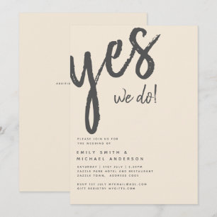 Invitation Magnolia Cream Typographie Mariage moderne