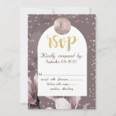 Invitation Magnolia Diamonds Monogram Réponse  (Devant)