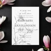 Invitation Magnolia Elegant Classic Mariage Parents Hôte