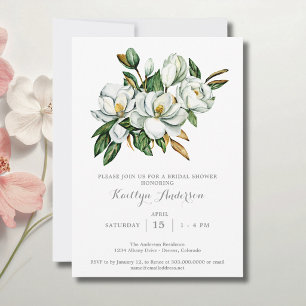 Invitation Magnolia Élégant pour Baby Shower de Mariée