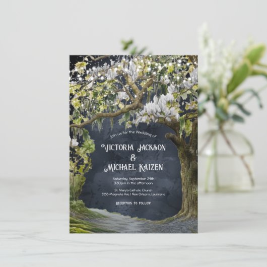 Invitation Magnolia et Moss Mariage du soir du sud (Debout devant)