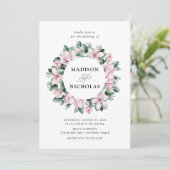 Invitation Magnolia & Eucalyptus | Floral Mariage de couronne (Debout devant)