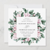 Invitation Magnolia & Eucalyptus | MARIAGE CARRÉ (Devant)