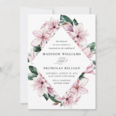 Invitation Magnolia & Eucalyptus | Mariage de cadre floral (Devant)