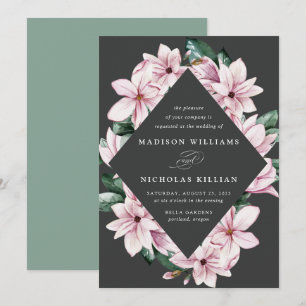 Invitation Magnolia & Eucalyptus   Mariage de cadre floral