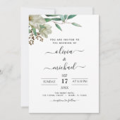 Invitation Magnolia Eucalyptus Photo Mariage de verdure (Devant)