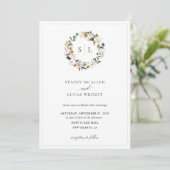 Invitation Magnolia Floral Wreath (Debout devant)