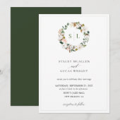 Invitation Magnolia Floral Wreath (Devant / Derrière)