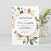 Invitation Magnolia florale rose rousse (Debout devant)