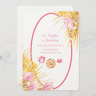 Invitation Magnolia Frame Notre Fille Est Diplômé Linen I