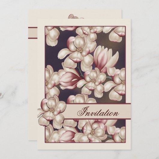 Invitation Magnolia Mariage (Devant / Derrière)