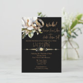 Invitation Magnolia Mariage Bagues or et Mariage noir (Debout devant)