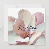 Invitation Magnolia Mariage rose et blanc (Devant)