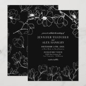 Invitation Magnolia | Moderne Élégant simple Mariage floral (Devant / Derrière)