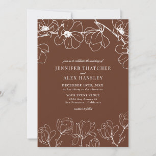 Invitation Magnolia Moderne Élégant simple Mariage floral