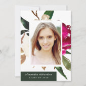 Invitation Magnolia peint | Photo Graduation Party (Devant)