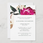 Invitation Magnolia peint | Photo Graduation Party (Dos)