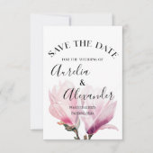 Invitation Magnolia romantique Aquarelle Mariage Enregistrer (Devant)