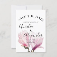 Magnolia romantique Aquarelle Mariage Enregistrer