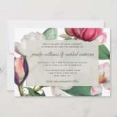 Invitation Magnolia Romantique Fleurit Élégant Floral (Devant)