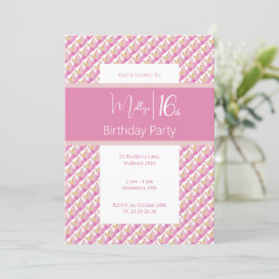 Invitation Magnolia Rose Tropical pour un 16ème Anniversaire