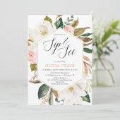 Invitation Magnolia rustique fleurs verdure fille sip voir (Debout devant)