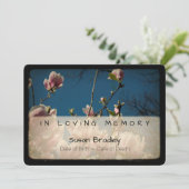 Invitation Magnolia Vintage Mémorial Sympathie Merci 7 (Debout devant)