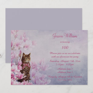 Invitation Magnolia Vintage Romantique & Chat 100e Anniversai