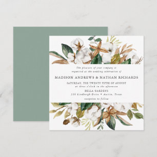 Invitation Magnolias Aquarelle Mariage Floral