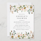 Invitation Magnolias aquarelles | Douche Floral Couple's (Devant)