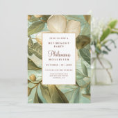 Invitation Magnolias Botanical Gold Green Floral Retraite (Debout devant)