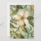 Invitation Magnolias Botanical Gold Green Floral Retraite (Dos)