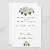 Invitation Magnolias Mariage Peint à la Main (Devant / Derrière)