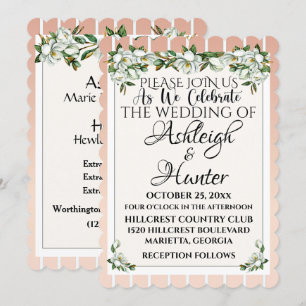 Invitation Magnolias - Un Jour De Charme Pour Un Mariage - In