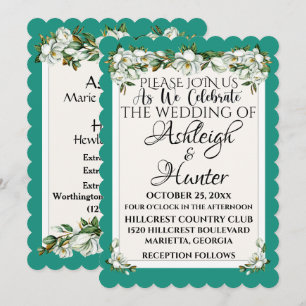 Invitation Magnolias - Une Jolie Jour Pour Un Mariage - Invit