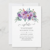 Invitation Magnolias violet et Mariage Rose (Devant)