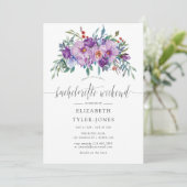 Invitation Magnolias Violet et Rose Bachelorette Week-end (Debout devant)