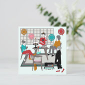 Invitation Mah Jongg Chat Anniversaire (Debout devant)