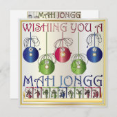 Invitation Mah Jongg Christmas Bettors Invitation/carte (Devant / Derrière)