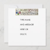 Invitation Mah Jongg Christmas Bettors Invitation/carte (Dos)