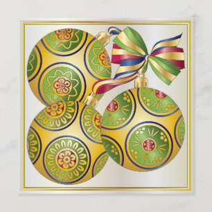 Invitation Mah Jongg Ornements de Noël Invitation/Carte