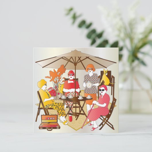 Invitation Mah Jongg Tea Party (Debout devant)